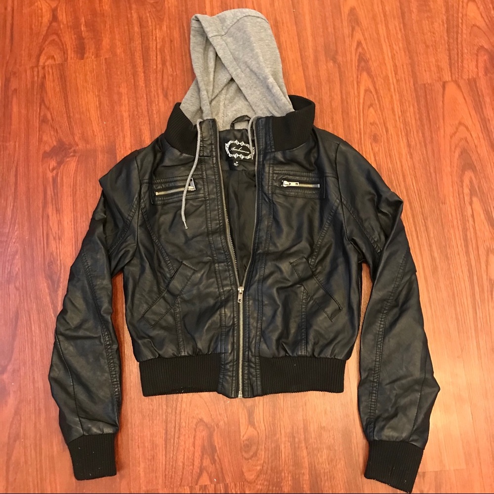 Faux Black Leather Jacket